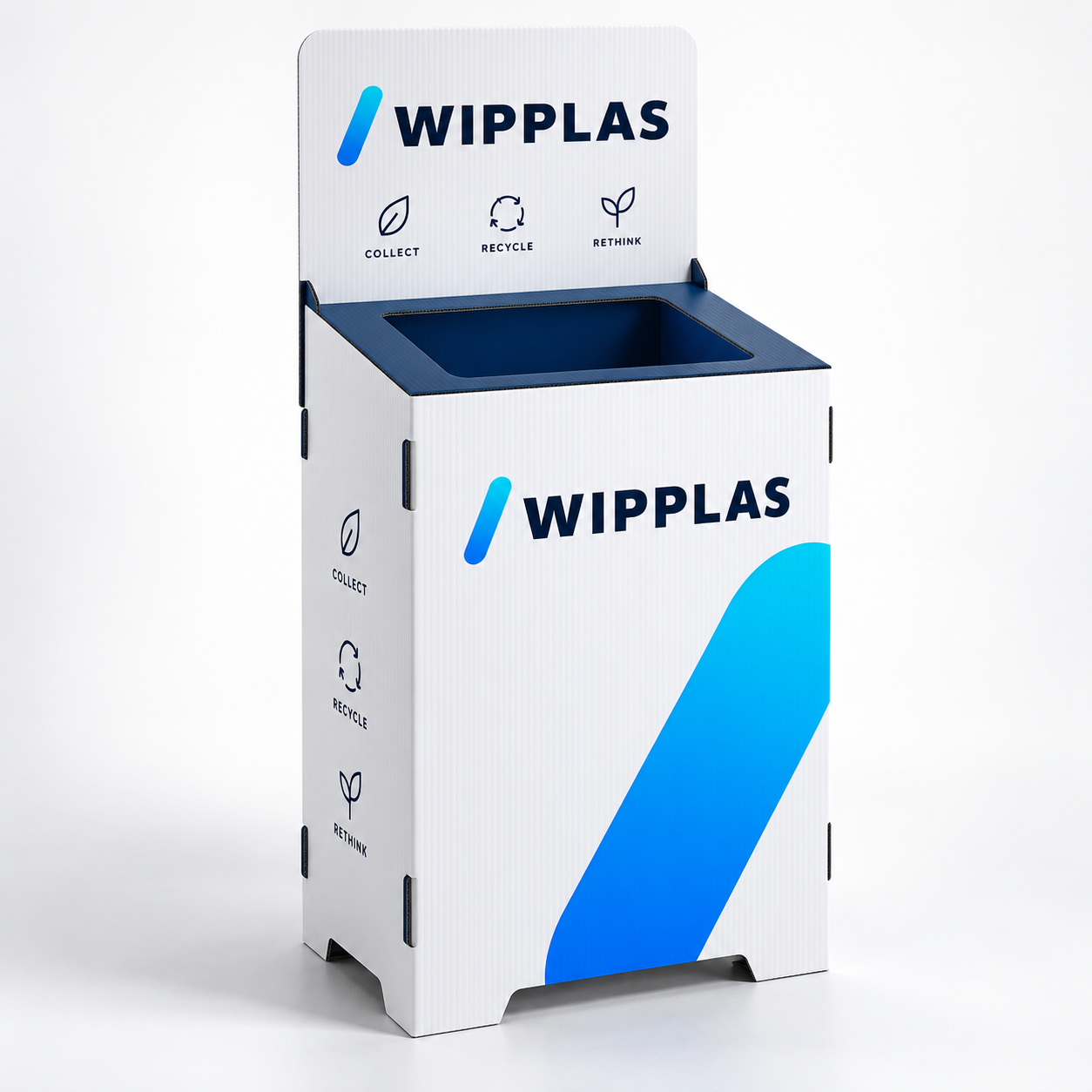 WIPPLAS Abfallbox und Recycling-Displaystand aus Wellpolypropylen