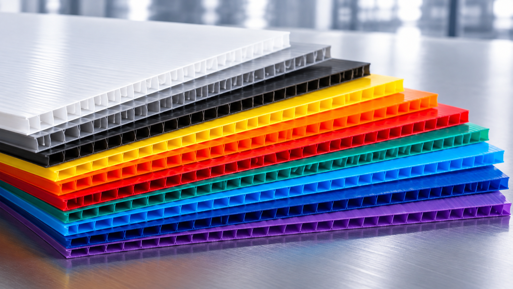 Farbige Wellpolypropylen-Platten von WIPPLAS für Verpackungen, Boxen, Displays und Sonderlösungen