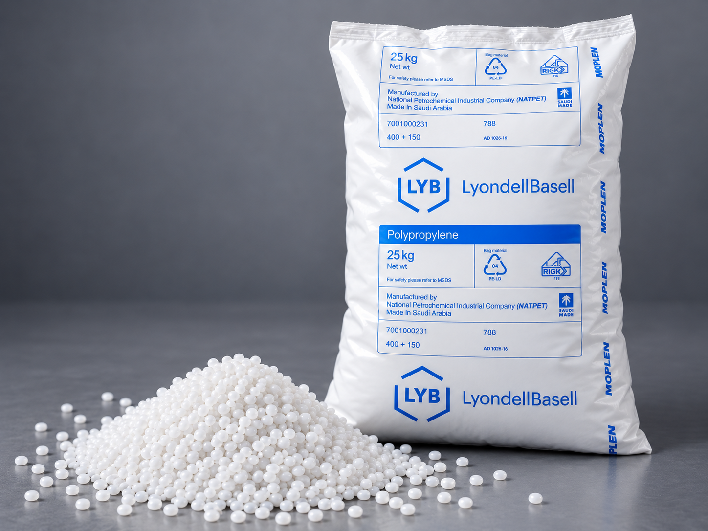 Polypropylen-Rohmaterial und weiße PP-Granulate für industrielle Wellpolypropylen-Verpackungen