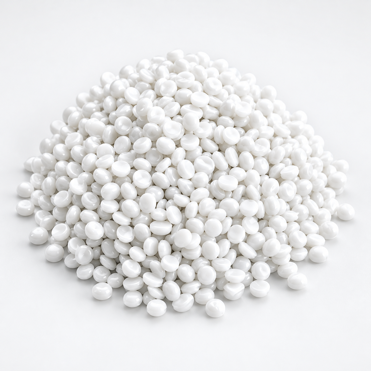 Weiße Polypropylen-Granulate als Rohmaterial für Wellpolypropylen-Verpackungen von WIPPLAS